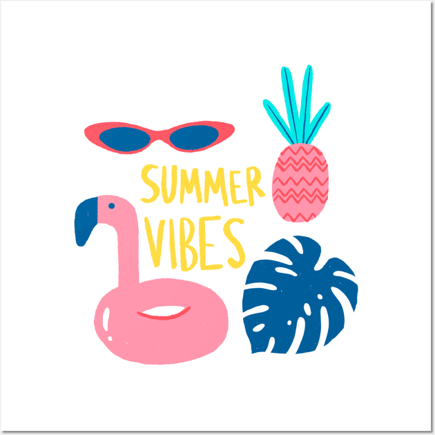 Summer Vibes Flamingo Wall Art by GiuliaM